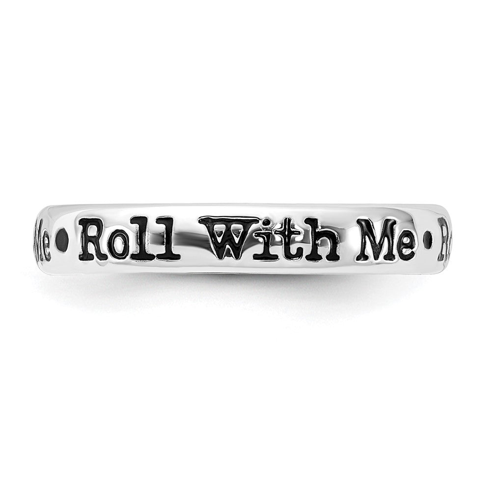 Sterlingsilber Stapelbar Expressions Emailliert Lyric Roll mit Me Ring