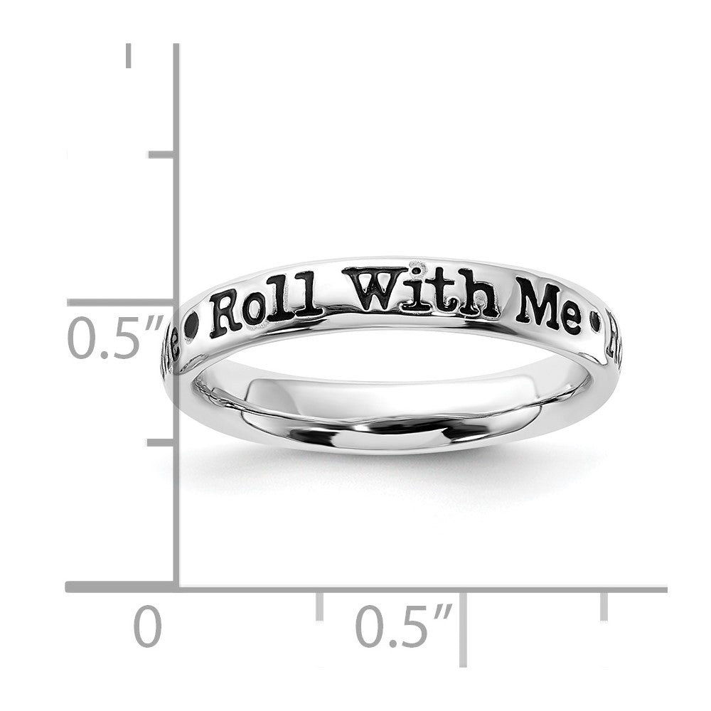 Sterlingsilber Stapelbar Expressions Emailliert Lyric Roll mit Me Ring