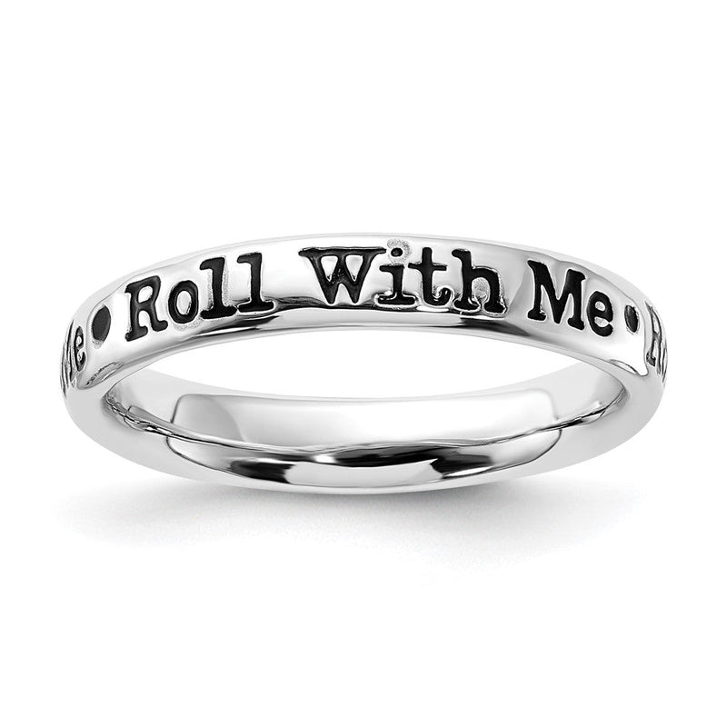 Sterlingsilber Stapelbar Expressions Emailliert Lyric Roll mit Me Ring