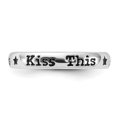 Sterlingsilber Stapelbar Expressions Emailliert Lyric Kiss This Ring