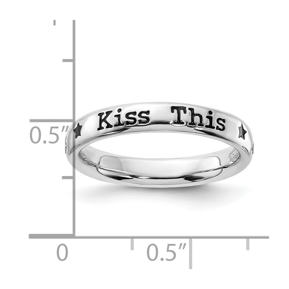 Sterlingsilber Stapelbar Expressions Emailliert Lyric Kiss This Ring