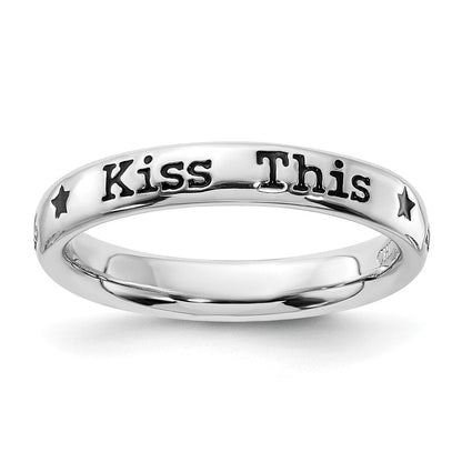 Sterlingsilber Stapelbar Expressions Emailliert Lyric Kiss This Ring