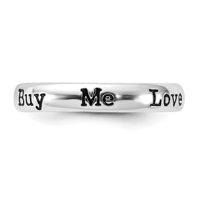 Sterlingsilber Stapelbar Expressions Emailliert Lyric Geld Can't Buy Me Liebe Ring