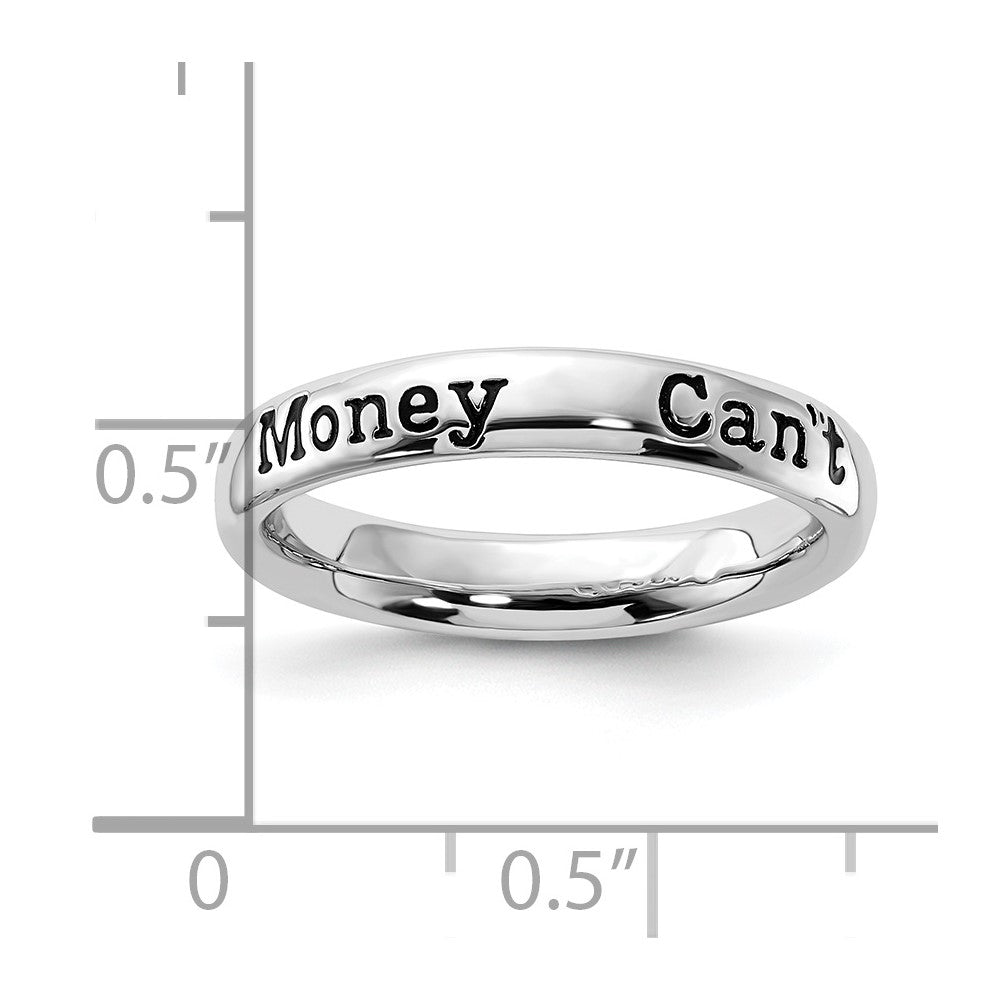 Sterlingsilber Stapelbar Expressions Emailliert Lyric Geld Can't Buy Me Liebe Ring
