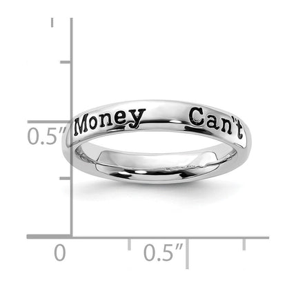 Sterlingsilber Stapelbar Expressions Emailliert Lyric Geld Can't Buy Me Liebe Ring
