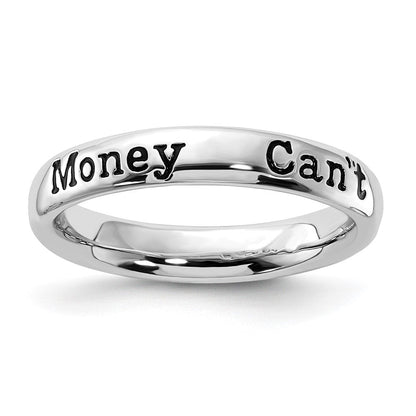 Sterlingsilber Stapelbar Expressions Emailliert Lyric Geld Can't Buy Me Liebe Ring