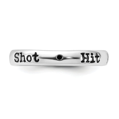 Sterlingsilber Stapelbar Expressions Emailliert Lyric Hit Me mit Your Beste Shot Ring
