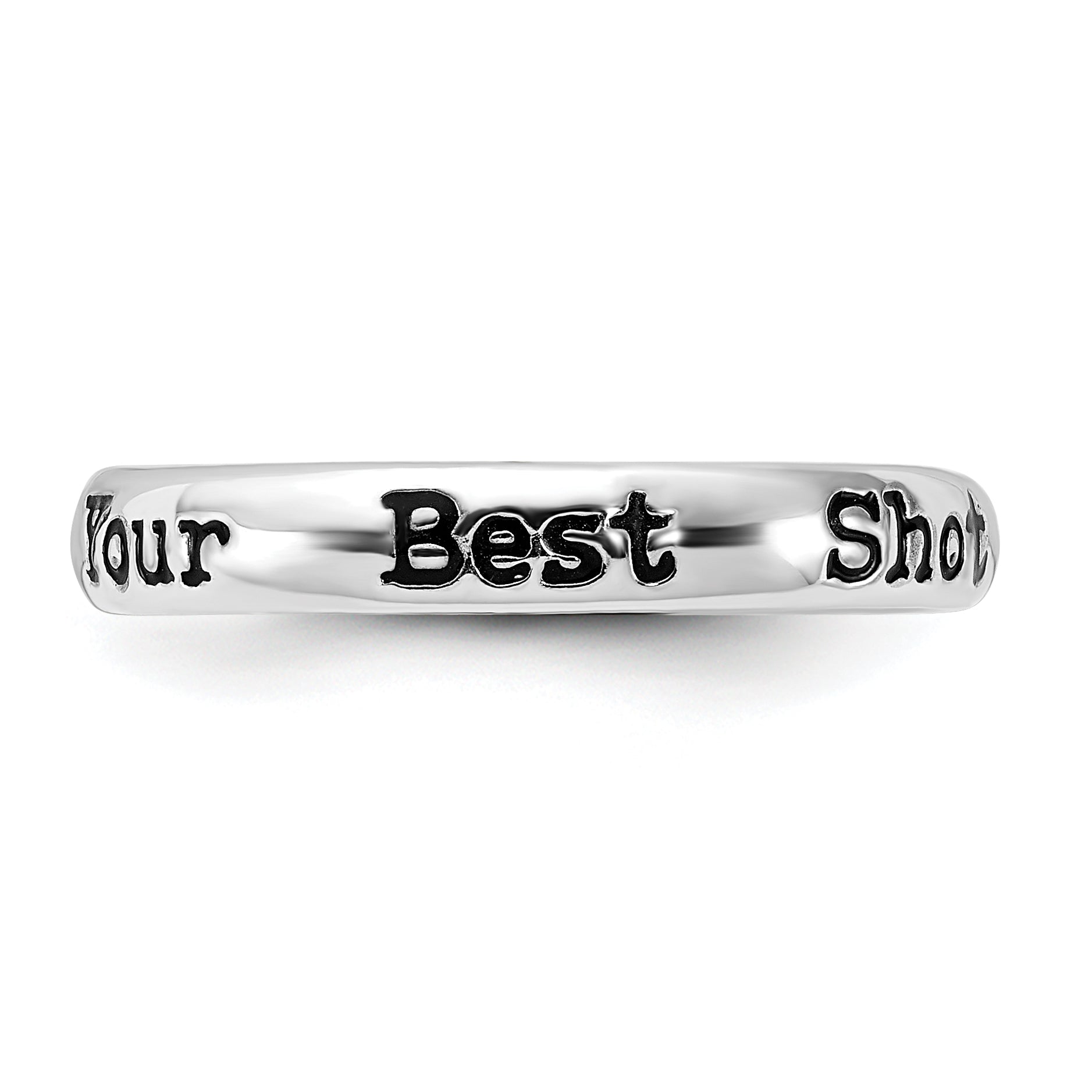 Sterlingsilber Stapelbar Expressions Emailliert Lyric Hit Me mit Your Beste Shot Ring