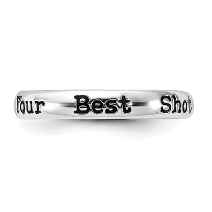Sterlingsilber Stapelbar Expressions Emailliert Lyric Hit Me mit Your Beste Shot Ring