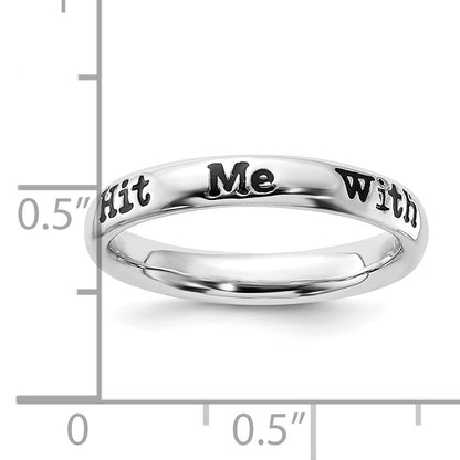 Sterlingsilber Stapelbar Expressions Emailliert Lyric Hit Me mit Your Beste Shot Ring