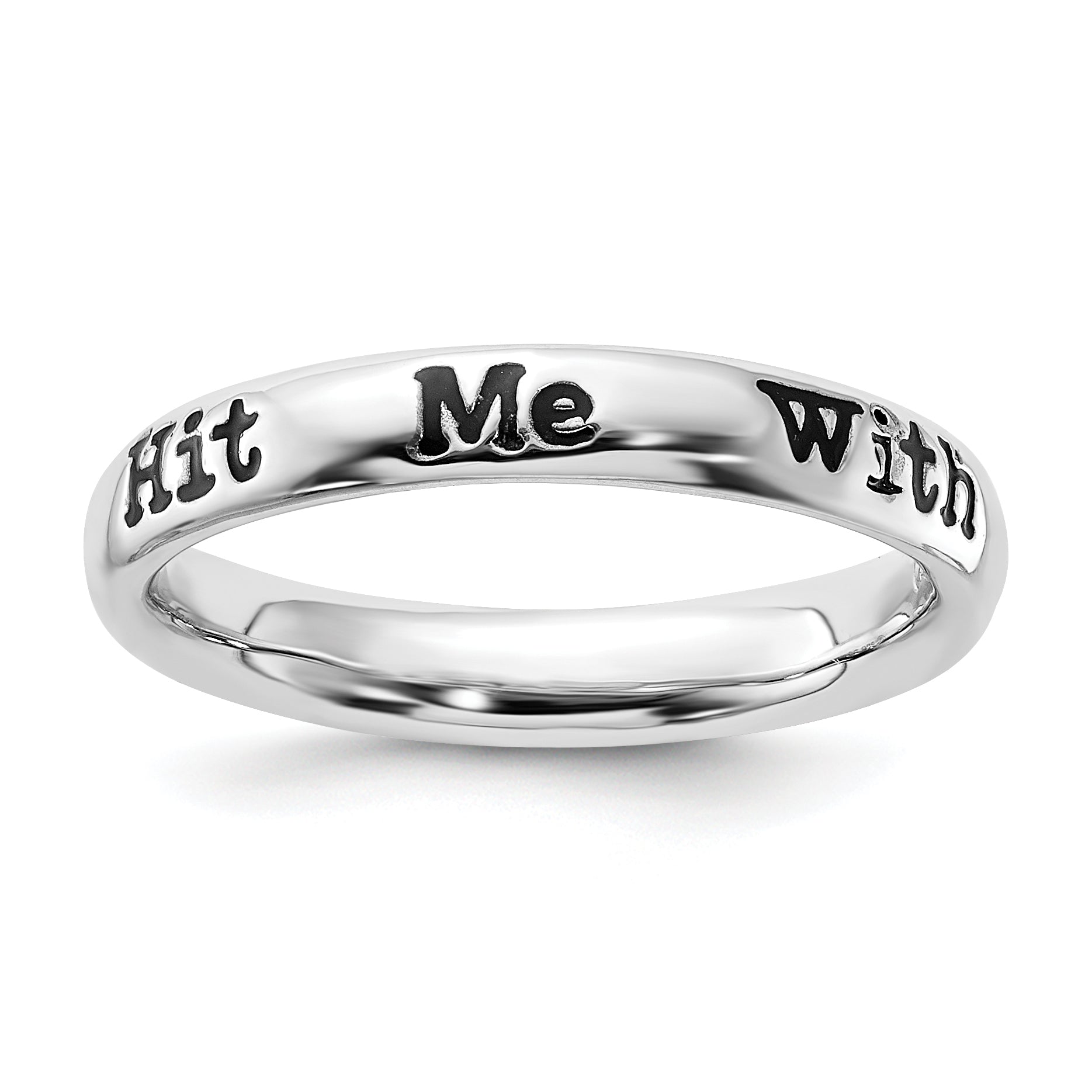 Sterlingsilber Stapelbar Expressions Emailliert Lyric Hit Me mit Your Beste Shot Ring