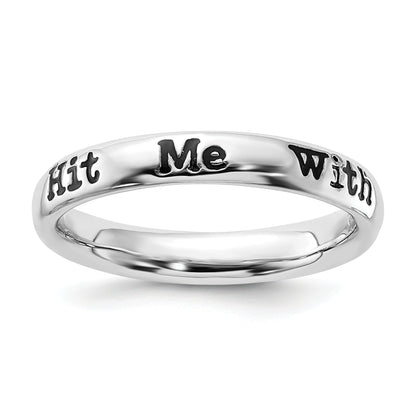 Sterlingsilber Stapelbar Expressions Emailliert Lyric Hit Me mit Your Beste Shot Ring