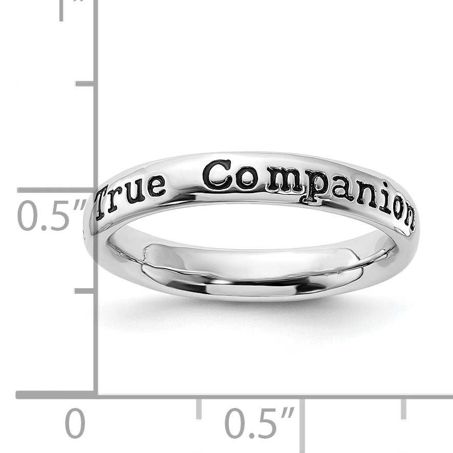 Sterlingsilber Stapelbar Expressions Emailliert Lyric True Companion Ring