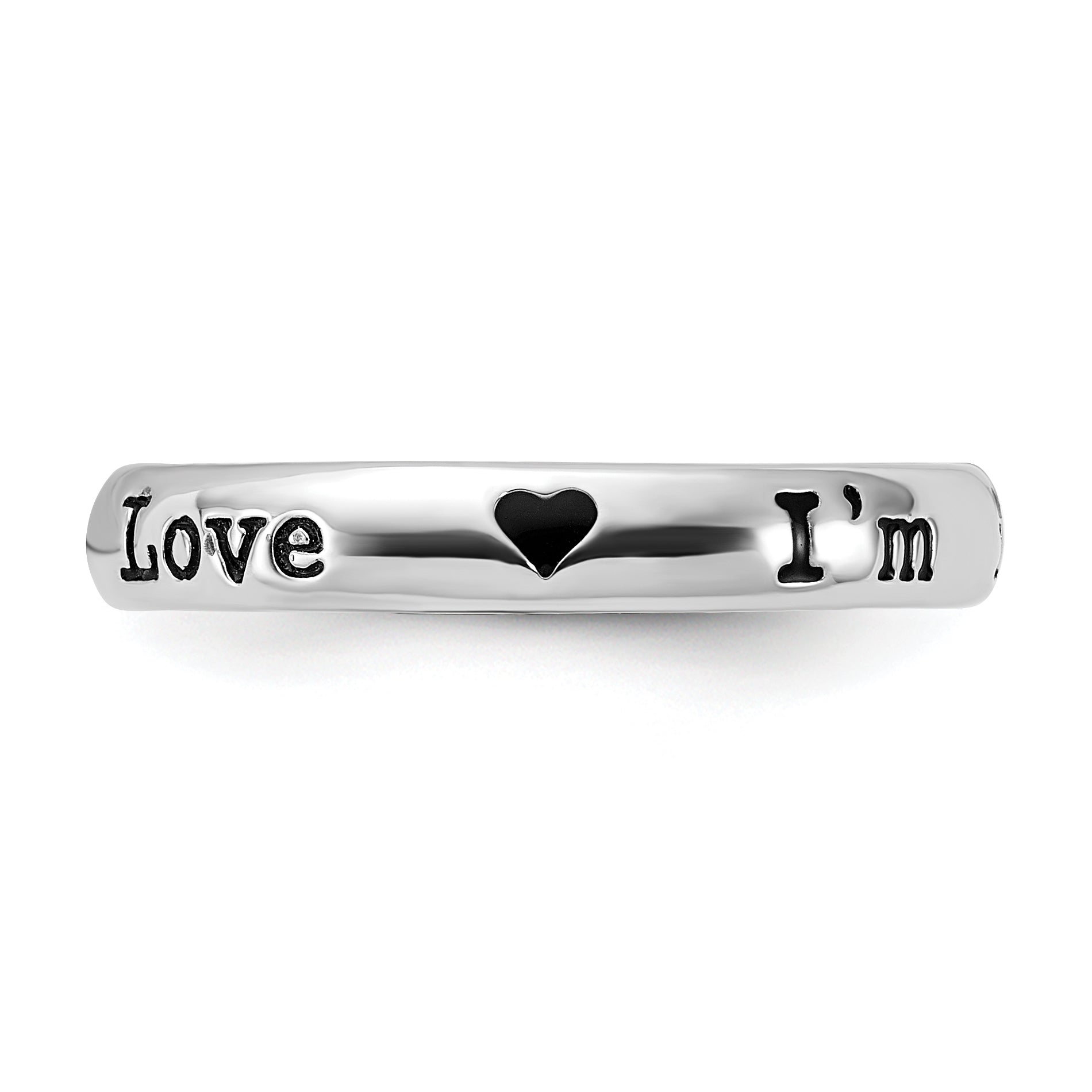 Sterlingsilber Stapelbar Expressions Emailliert Lyric I'm in The Mood For Liebe Ring