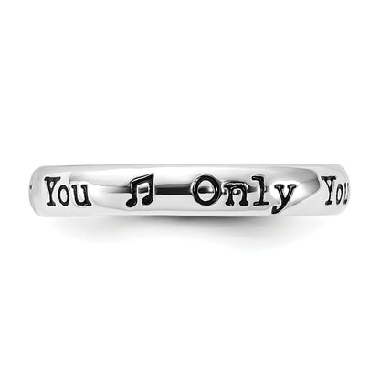 Sterlingsilber Stapelbar Expressions Emailliert Lyric Nur You Ring