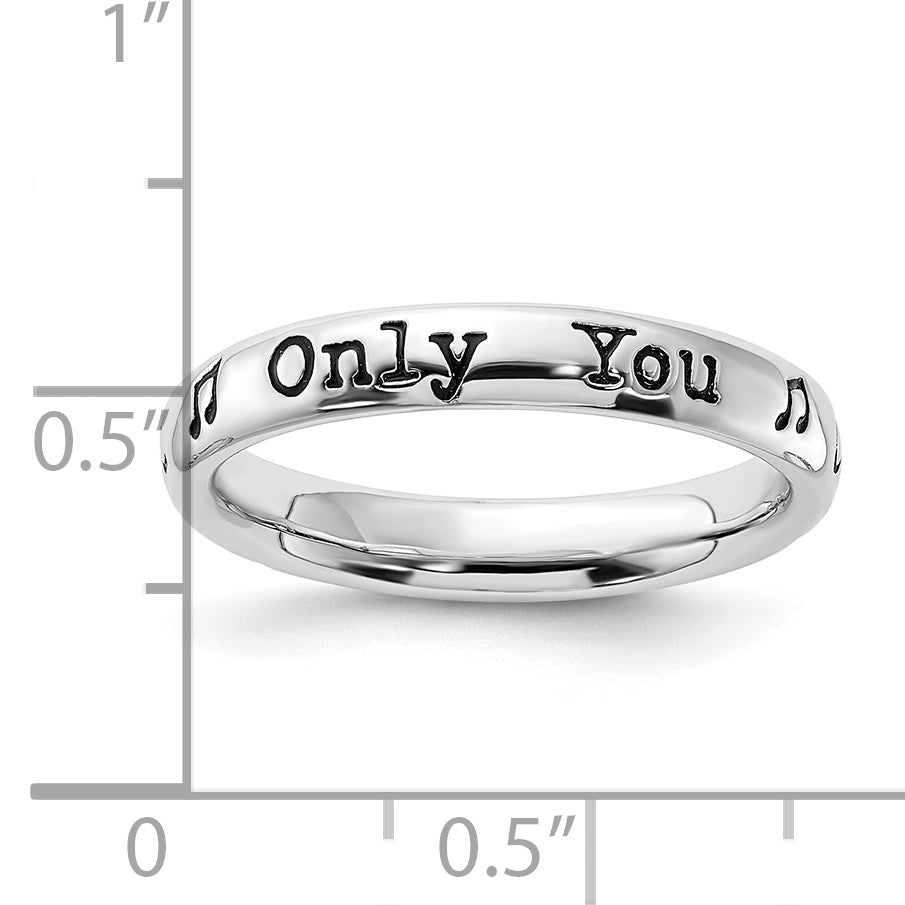 Sterlingsilber Stapelbar Expressions Emailliert Lyric Nur You Ring