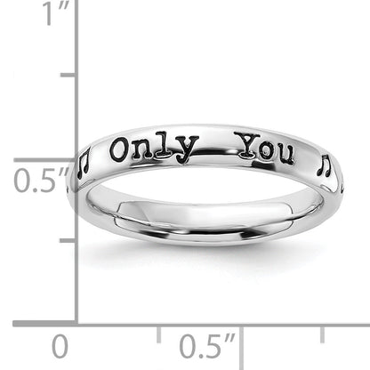 Sterlingsilber Stapelbar Expressions Emailliert Lyric Nur You Ring