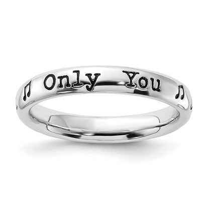 Sterlingsilber Stapelbar Expressions Emailliert Lyric Nur You Ring