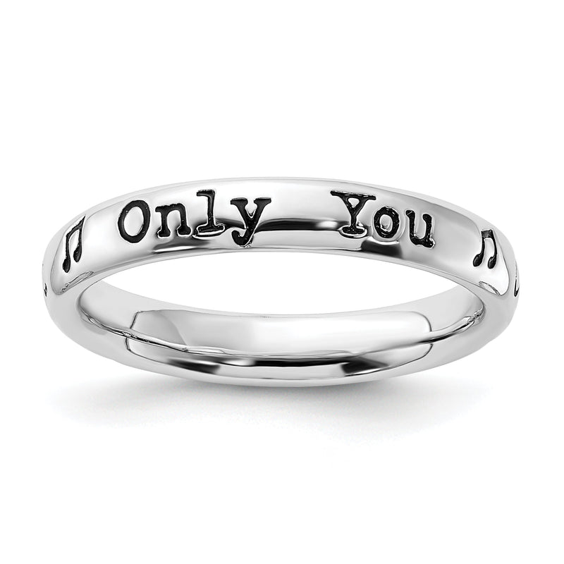 Sterlingsilber Stapelbar Expressions Emailliert Lyric Nur You Ring