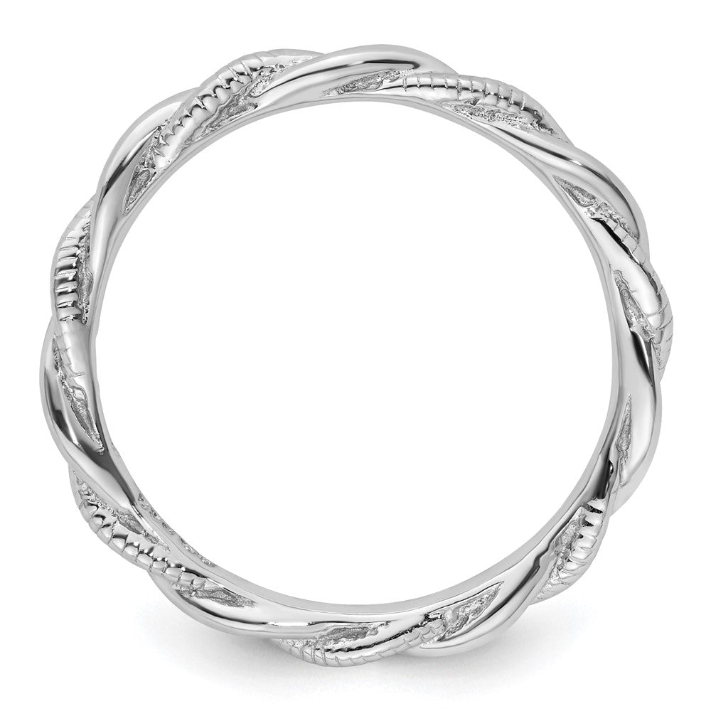 Sterlingsilber Stapelbar Expressions Rhodiniert Gedreht Ring