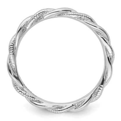 Sterlingsilber Stapelbar Expressions Rhodiniert Gedreht Ring