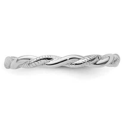 Sterlingsilber Stapelbar Expressions Rhodiniert Gedreht Ring