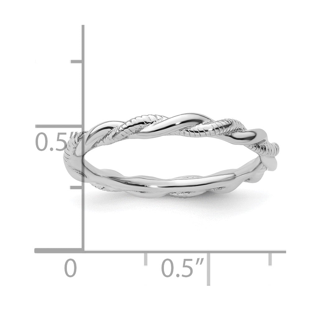 Sterlingsilber Stapelbar Expressions Rhodiniert Gedreht Ring