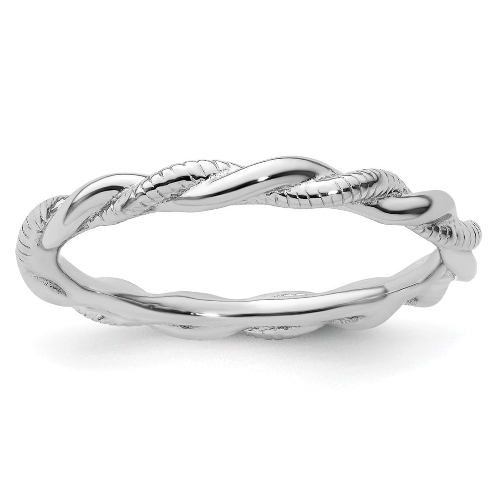 Sterlingsilber Stapelbar Expressions Rhodiniert Gedreht Ring
