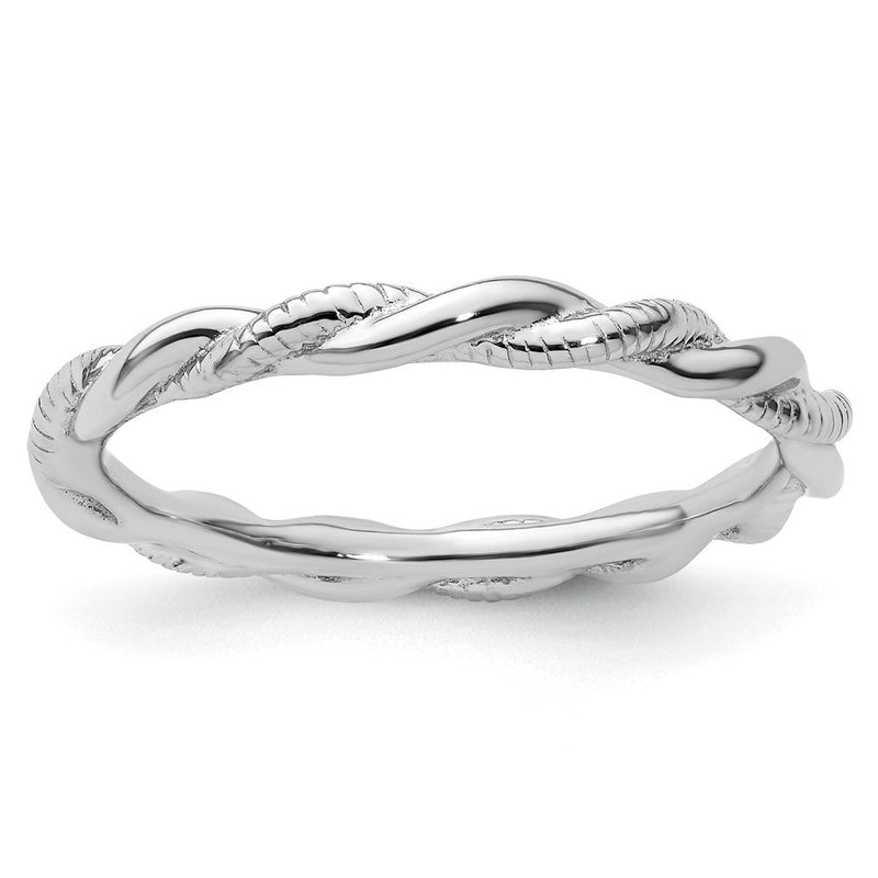 Sterlingsilber Stapelbar Expressions Rhodiniert Gedreht Ring