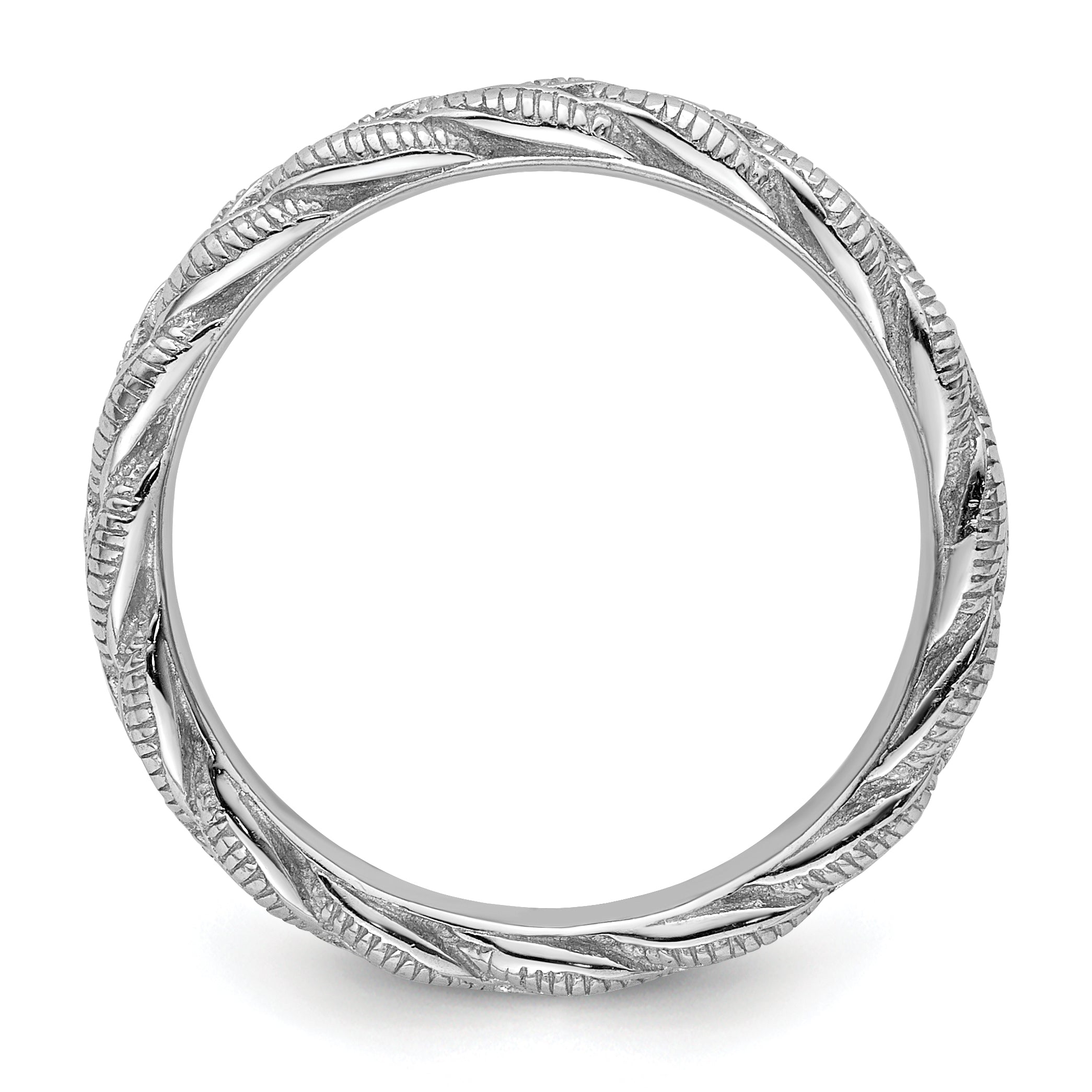 Sterlingsilber Stapelbar Expressions Rhodiniert Gedreht Ring