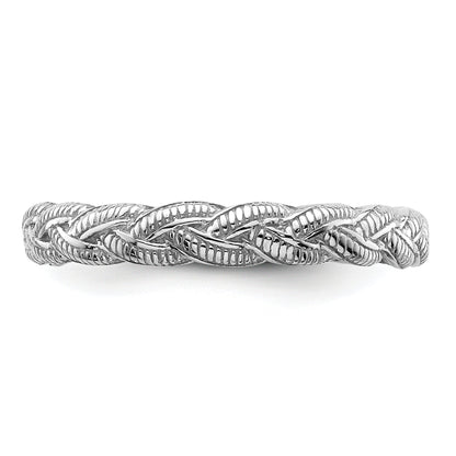Sterlingsilber Stapelbar Expressions Rhodiniert Gedreht Ring