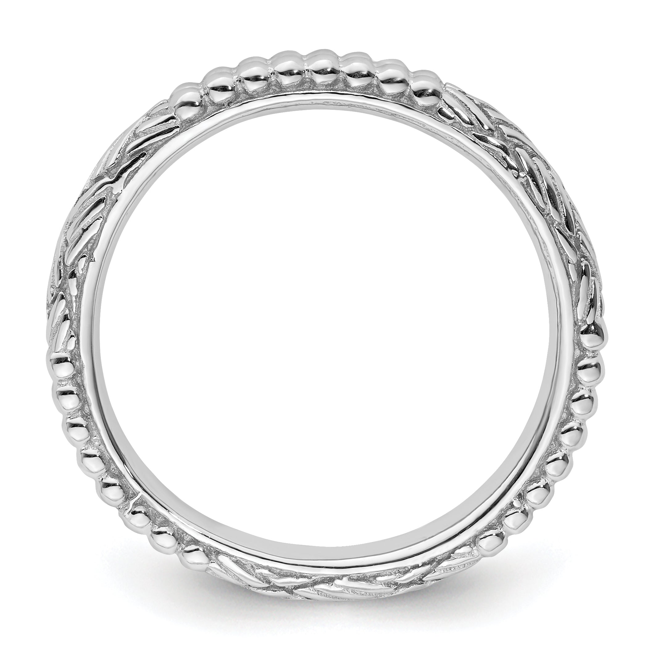 Sterlingsilber Stapelbar Expressions Rhodiniert Gemustert Ring
