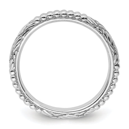 Sterlingsilber Stapelbar Expressions Rhodiniert Gemustert Ring