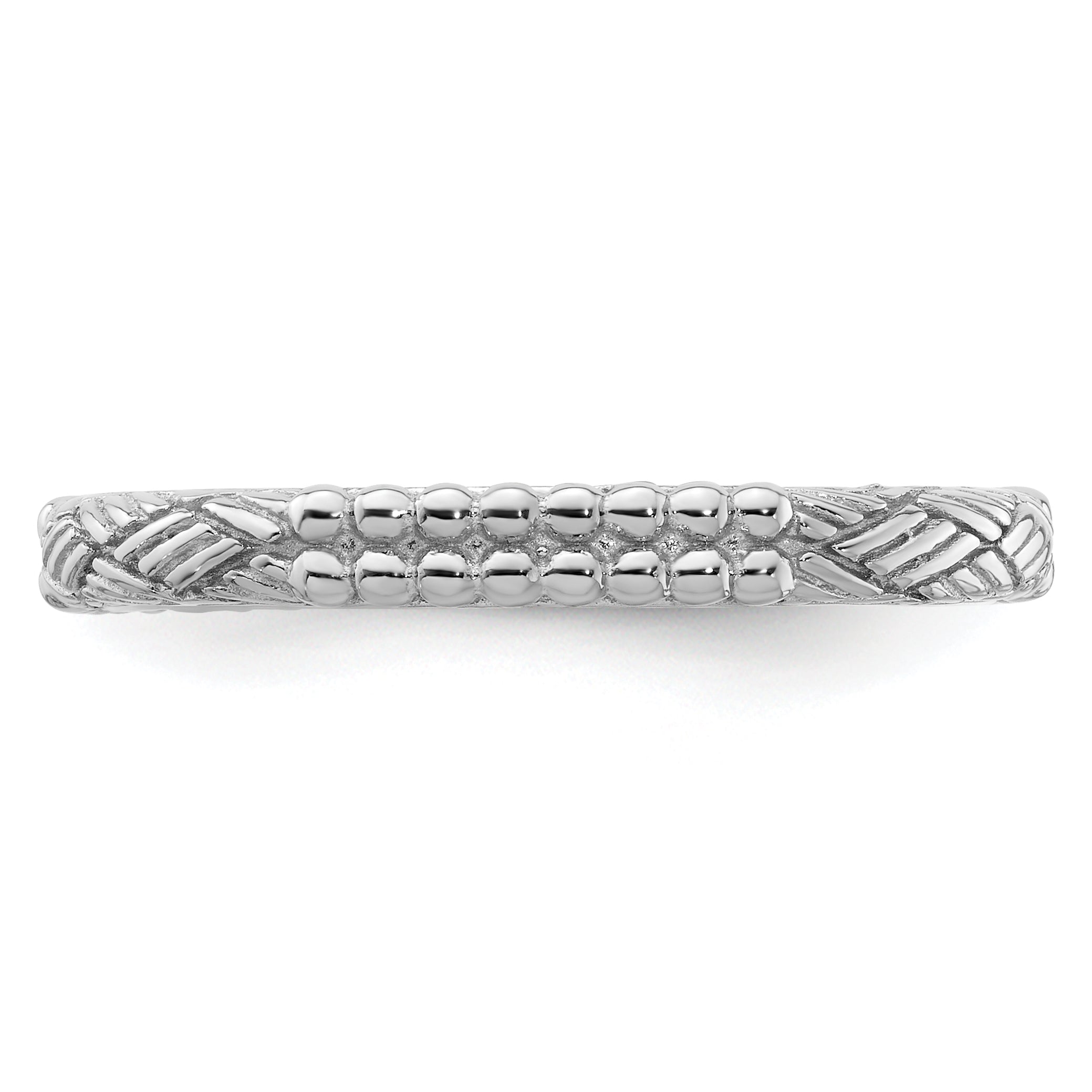 Sterlingsilber Stapelbar Expressions Rhodiniert Gemustert Ring