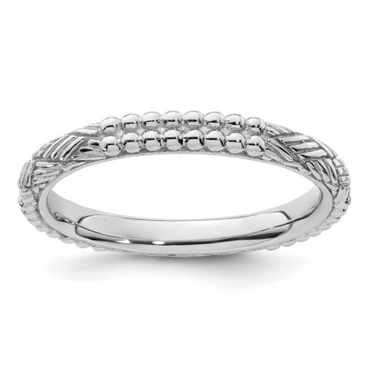 Sterlingsilber Stapelbar Expressions Rhodiniert Gemustert Ring