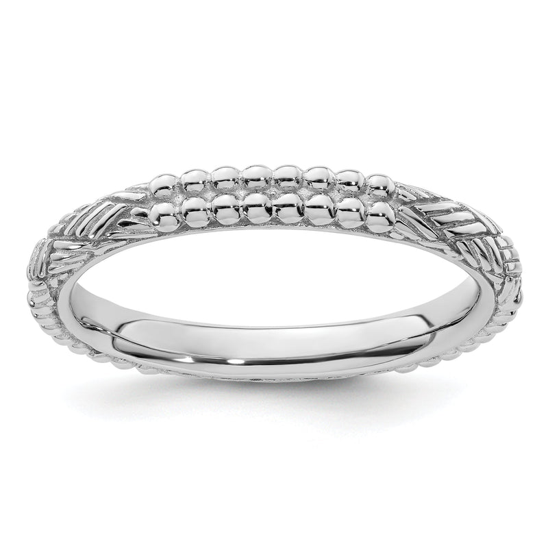 Sterlingsilber Stapelbar Expressions Rhodiniert Gemustert Ring