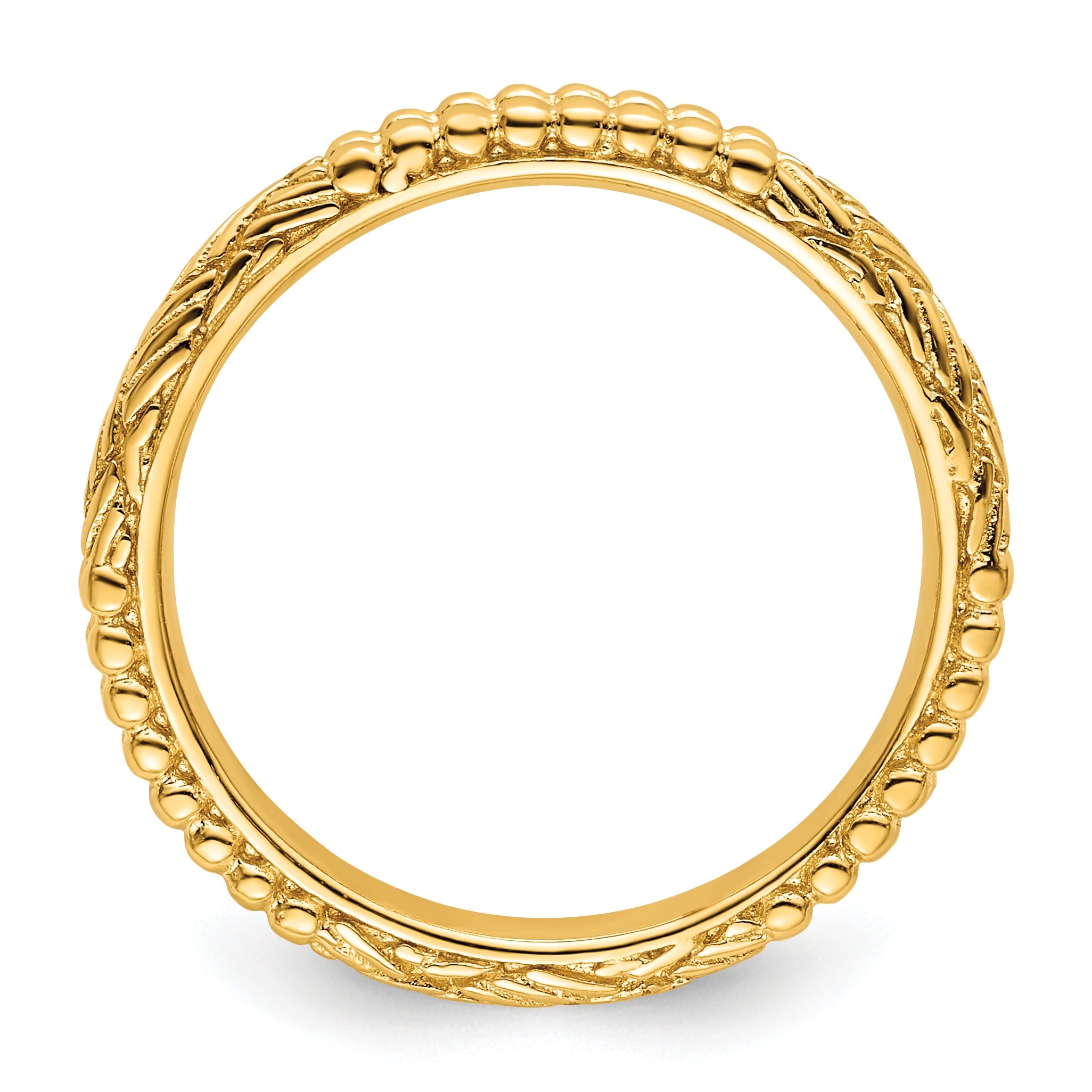Sterlingsilber Stapelbar Expressions Vergoldet Gemustert Ring
