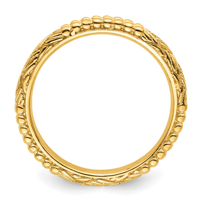 Sterlingsilber Stapelbar Expressions Vergoldet Gemustert Ring