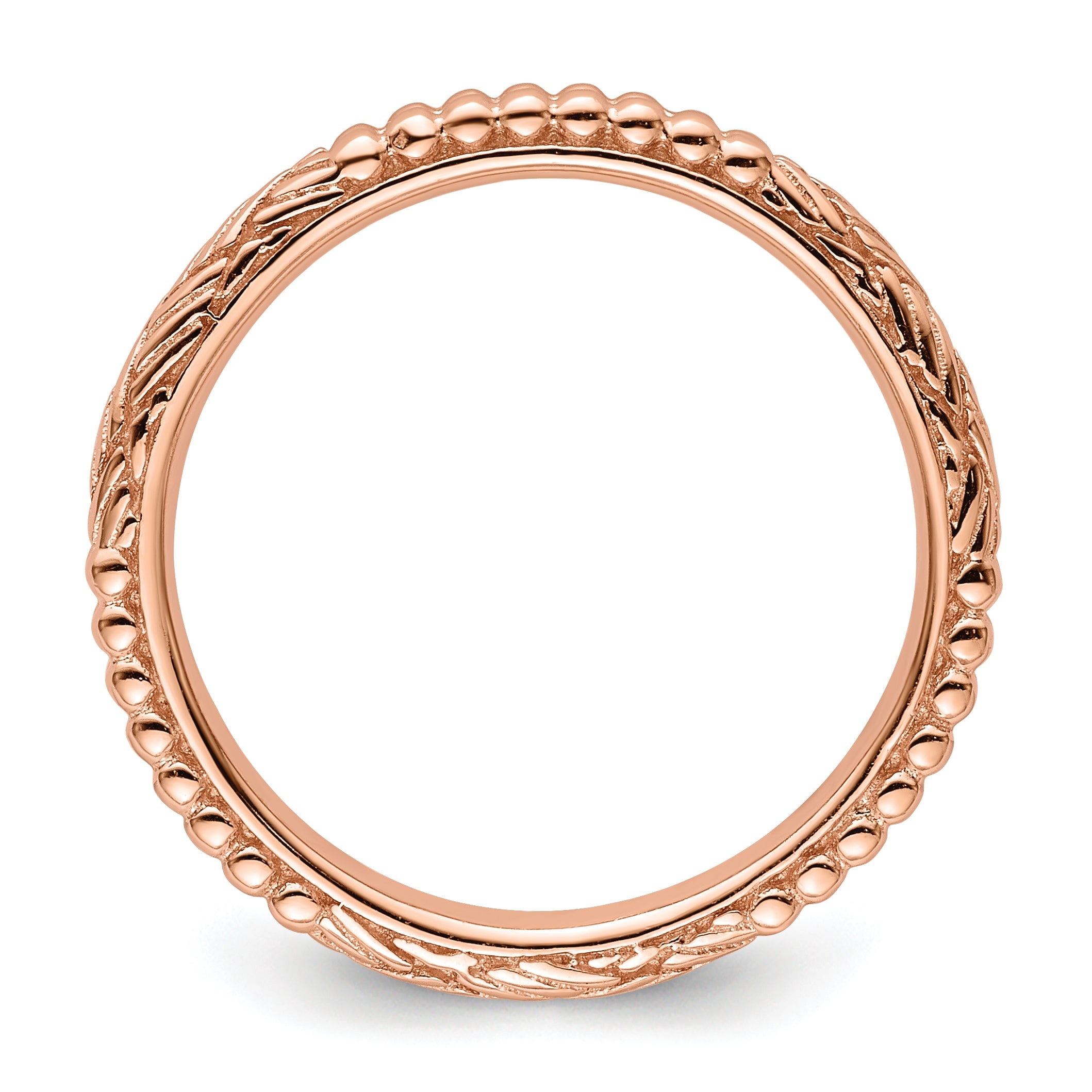 Sterlingsilber Stapelbar Expressions Rose Vergoldet Gemustert Ring