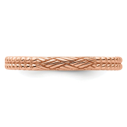 Sterlingsilber Stapelbar Expressions Rose Vergoldet Gemustert Ring