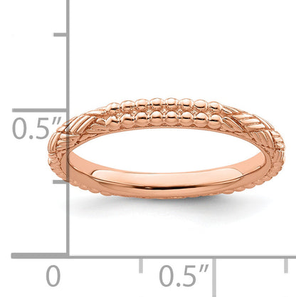 Sterlingsilber Stapelbar Expressions Rose Vergoldet Gemustert Ring