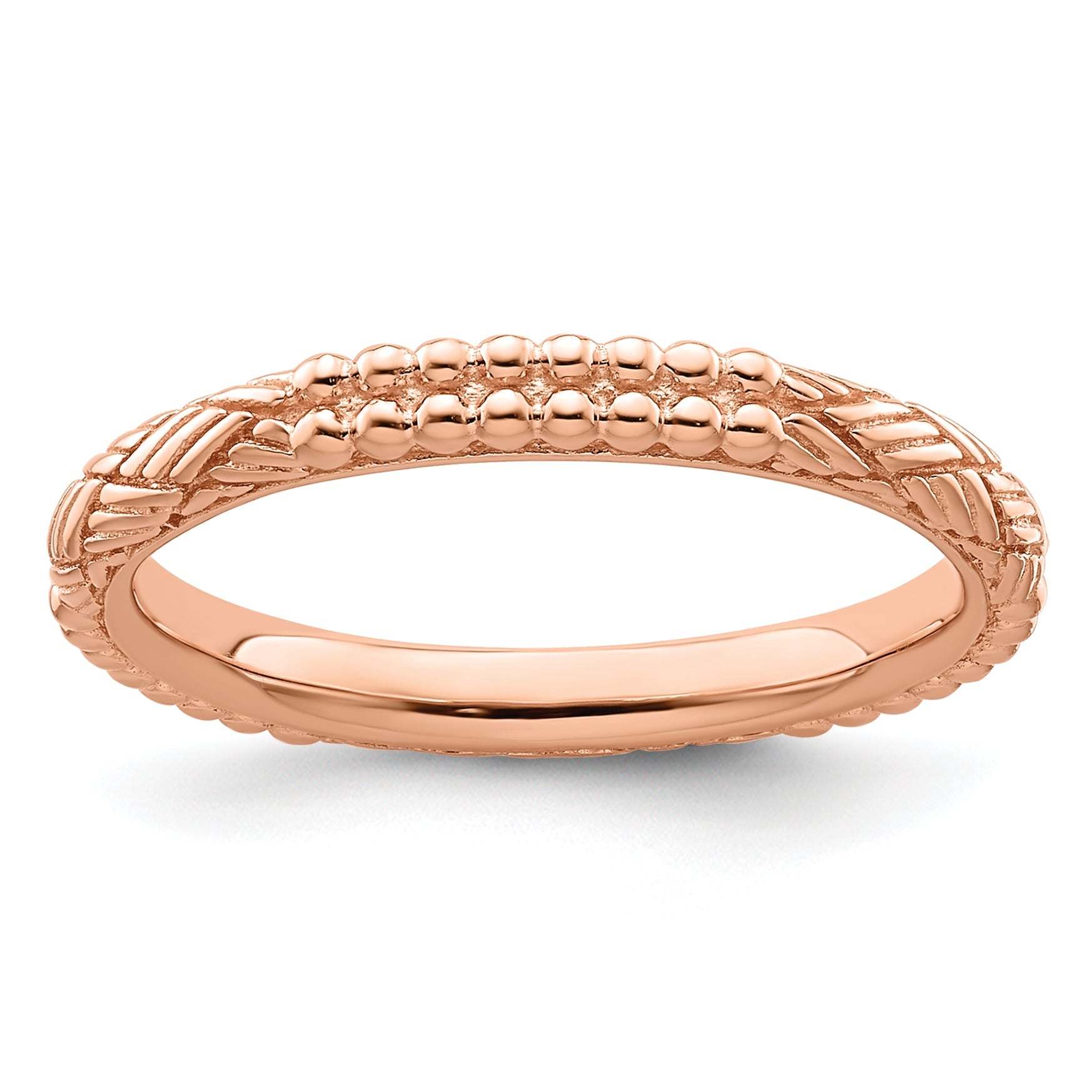 Sterlingsilber Stapelbar Expressions Rose Vergoldet Gemustert Ring
