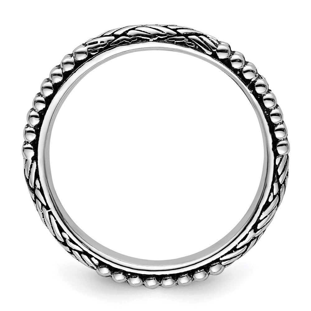 Sterlingsilber Stapelbar Expressions Antikisiert Gemustert Ring