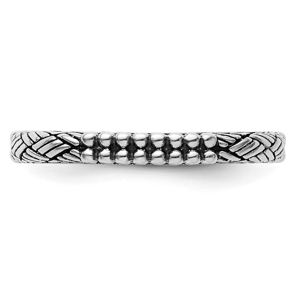 Sterlingsilber Stapelbar Expressions Antikisiert Gemustert Ring