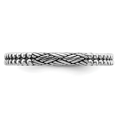 Sterlingsilber Stapelbar Expressions Antikisiert Gemustert Ring