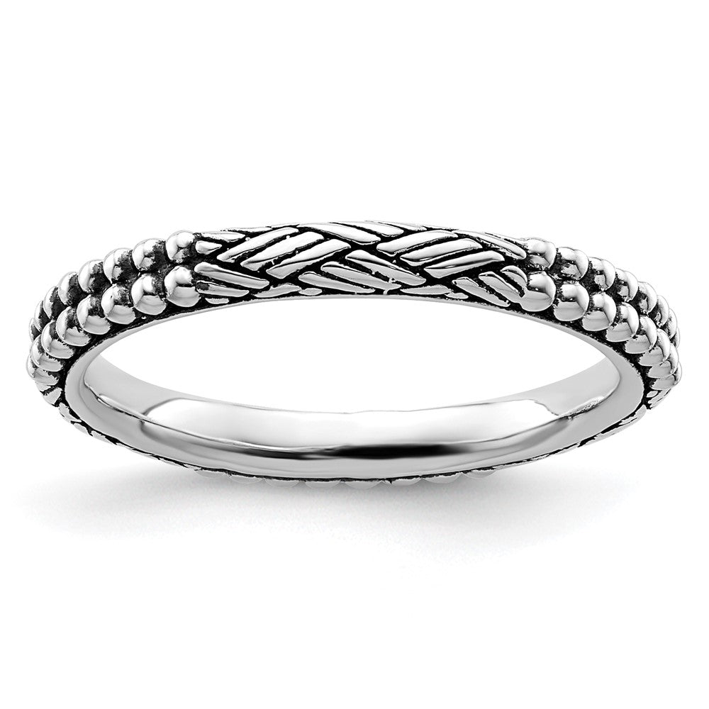 Sterlingsilber Stapelbar Expressions Antikisiert Gemustert Ring