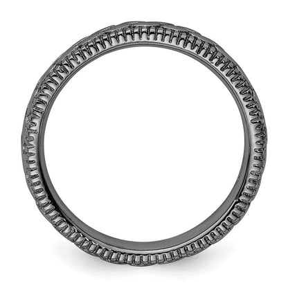 Sterlingsilber Stapelbar Expressions Rutheniumbeschichtet Gemustert Ring