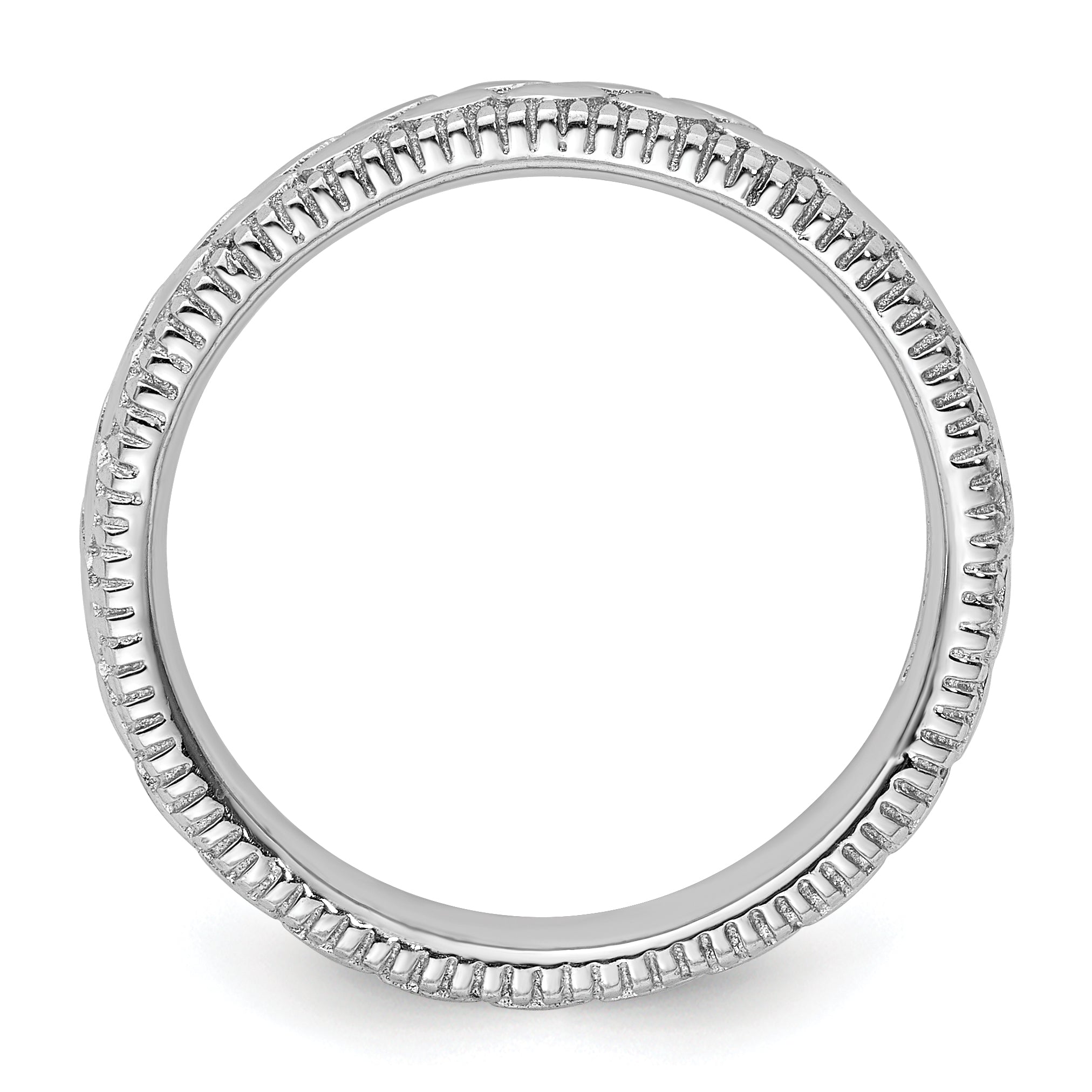 Sterlingsilber Stapelbar Expressions Rhodiniert Gemustert Ring