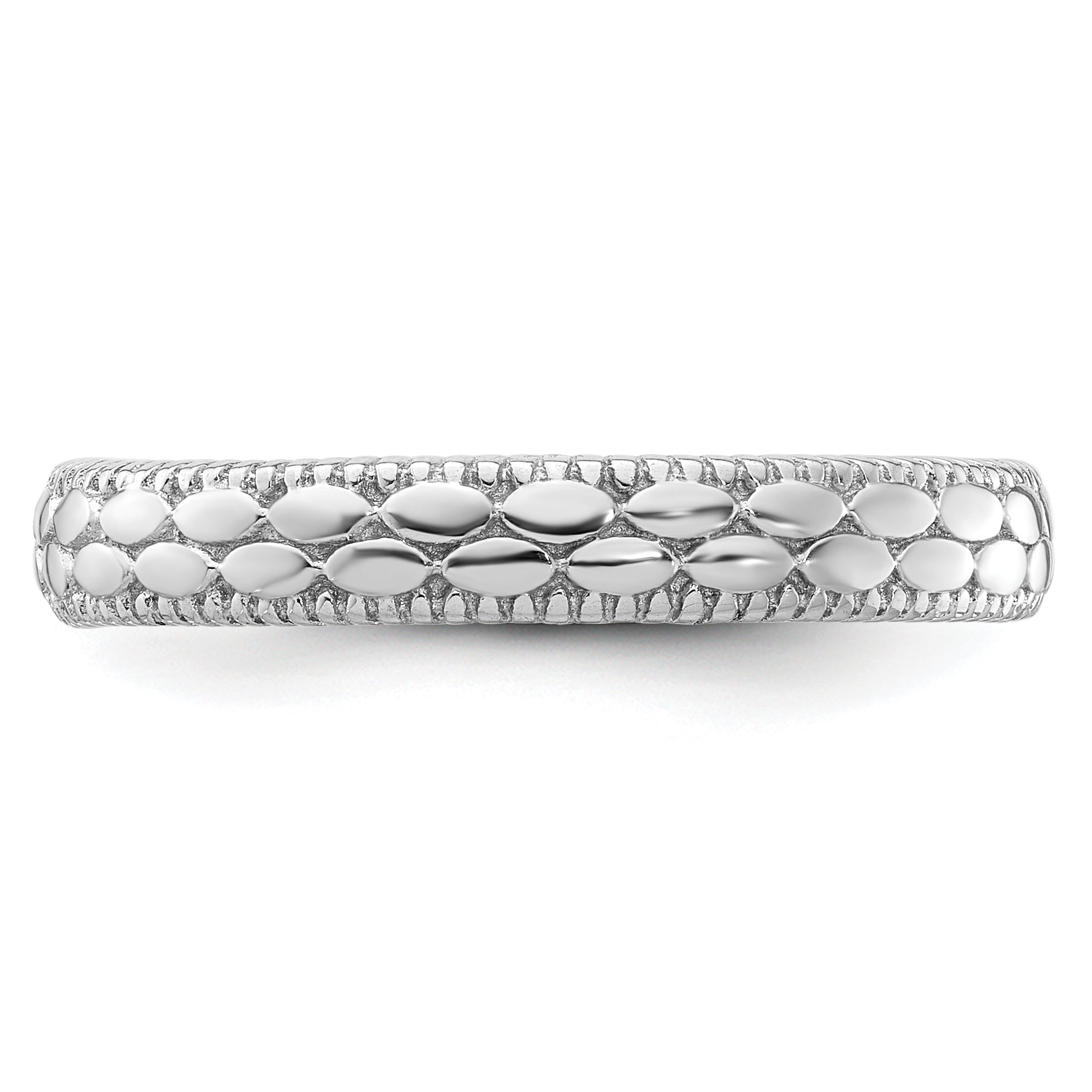 Sterlingsilber Stapelbar Expressions Rhodiniert Gemustert Ring