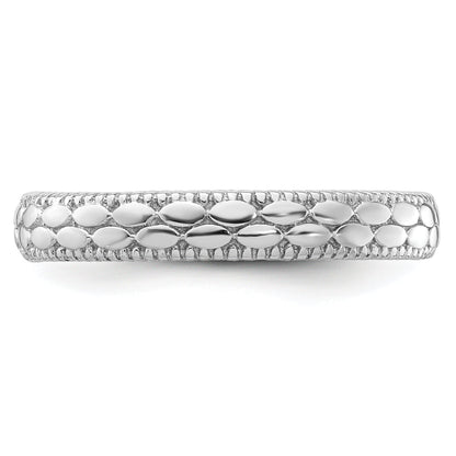 Sterlingsilber Stapelbar Expressions Rhodiniert Gemustert Ring